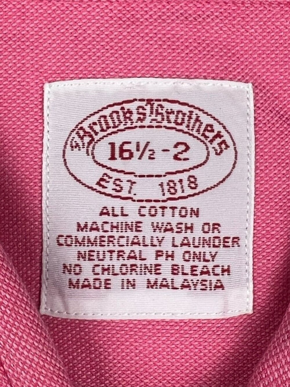 VTG Brooks Brothers 16.5 32 Long Sleeve Button Up Dress Shirt PINK NEUTRAL PH